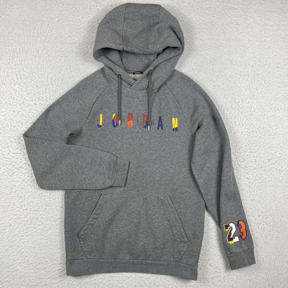 Jordan Other - Jordan Pullover Hoodie Mens Small Gray‎ Multi-Color Graphic 23 Athletic Fleece